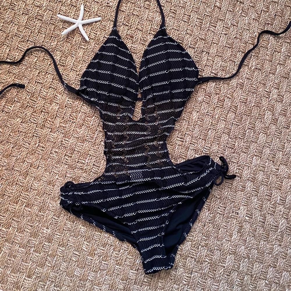 Ralph Lauren cut out crochet bathing suit